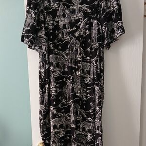 Black and White Zebra Print House Dress